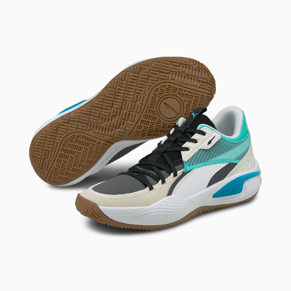 Зображення Puma Кросівки Court Rider Summer Days Basketball Shoes #2: Ebony-Elektro Aqua