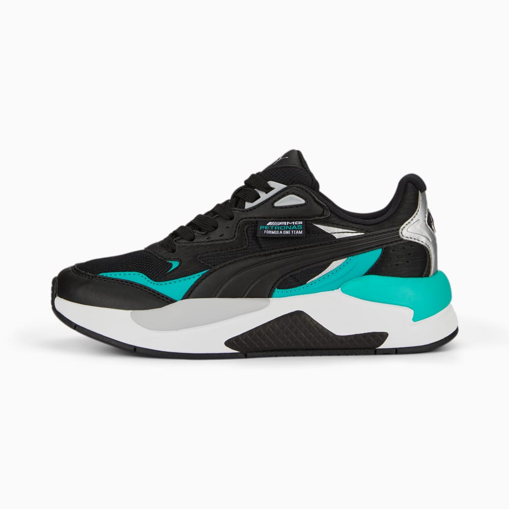 Зображення Puma Дитячі кросівки Mercedes F1 X-Ray Speed Youth Motorsport Shoes #1: PUMA Black-Spectra Green-PUMA Silver