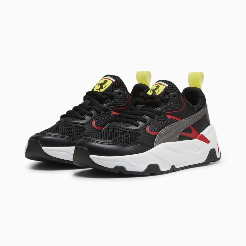 Scuderia Ferrari Trinity Youth Sneakers 10 Black PUMA Black Puma Aged Silver Rosso Corsa Puma 308005 03