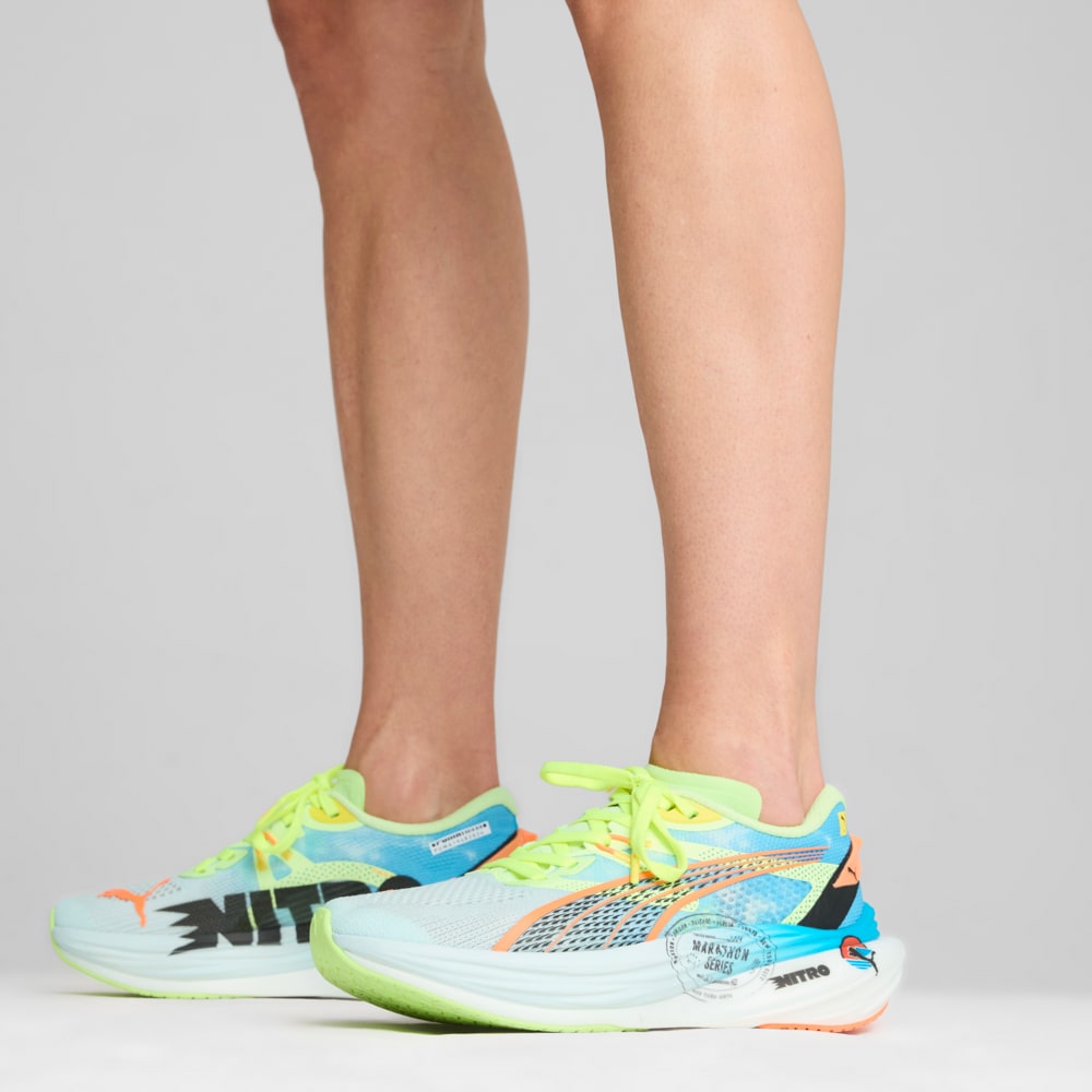 Зображення Puma Кросівки Deviate NITRO™ 3 Marathon Series Women's Running Shoes #2: Nitro Blue-Fizzy Apple