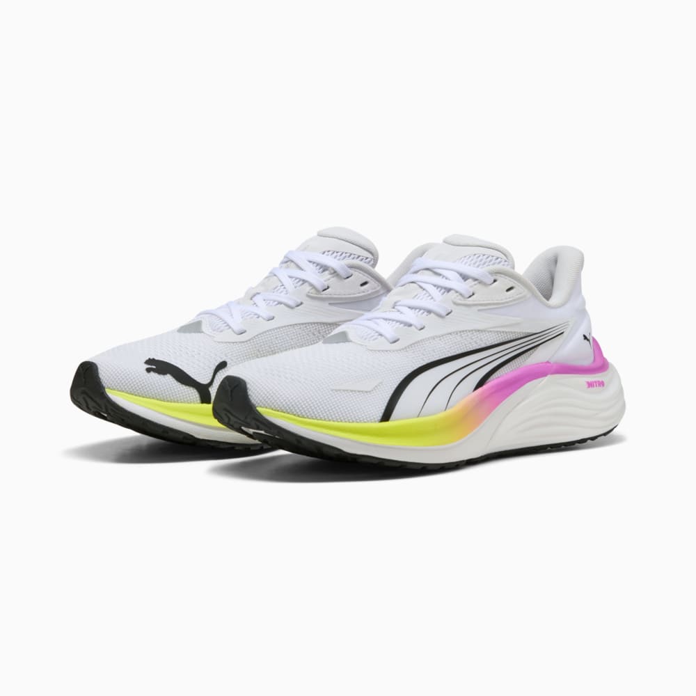 Изображение Puma Кроссовки Electrify NITRO™ 4 Running Shoes Women #2: PUMA White-Yellow Alert-Pure Magenta
