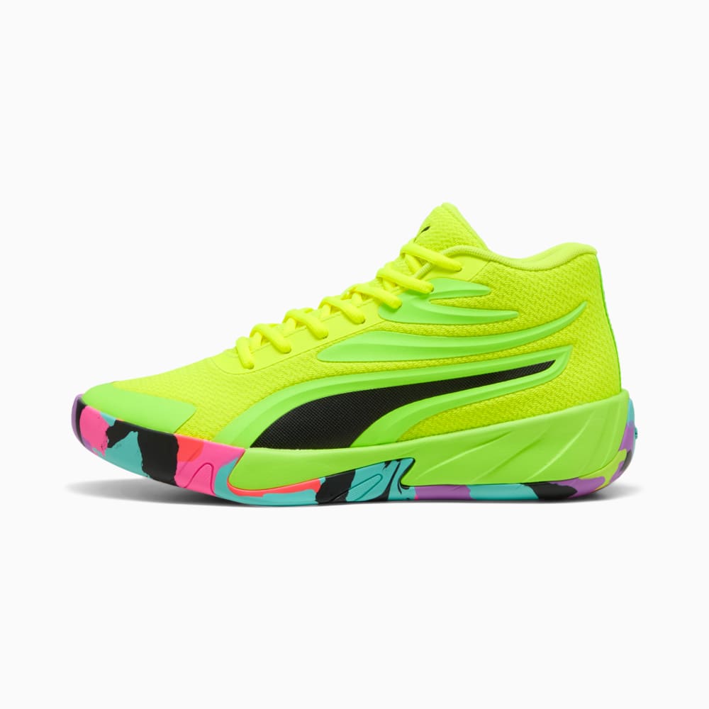 Изображение Puma Кроссовки Court Pro Marble Basketball Shoes Unisex #1: Yellow Alert-Green Glare