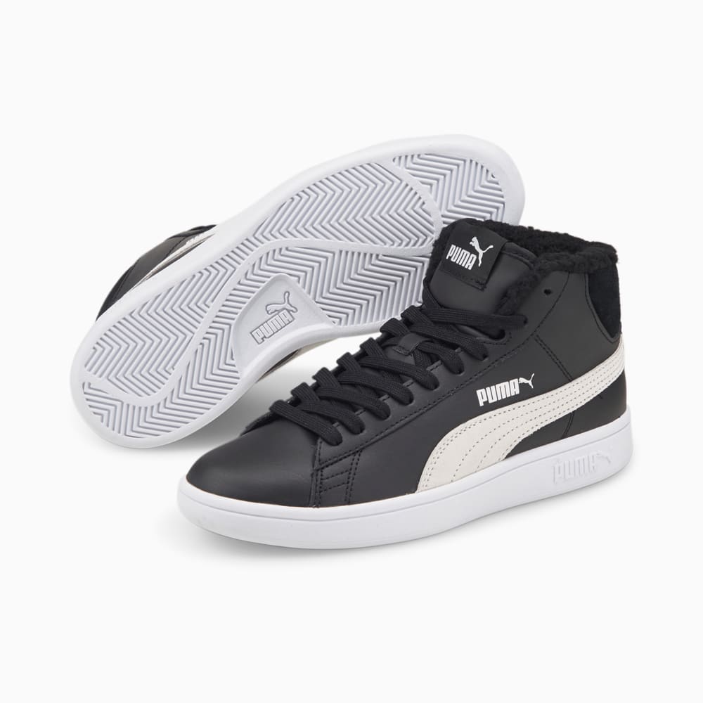 

PUMA - Детские ботинки Puma Smash v2 Mid L Fur Jr – Puma Black-Puma White –, Черный