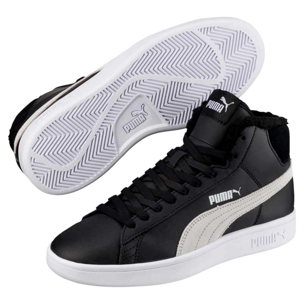 Зображення Puma Дитячі черевики Puma Smash v2 Mid L Fur Jr #1: Puma Black-Puma White