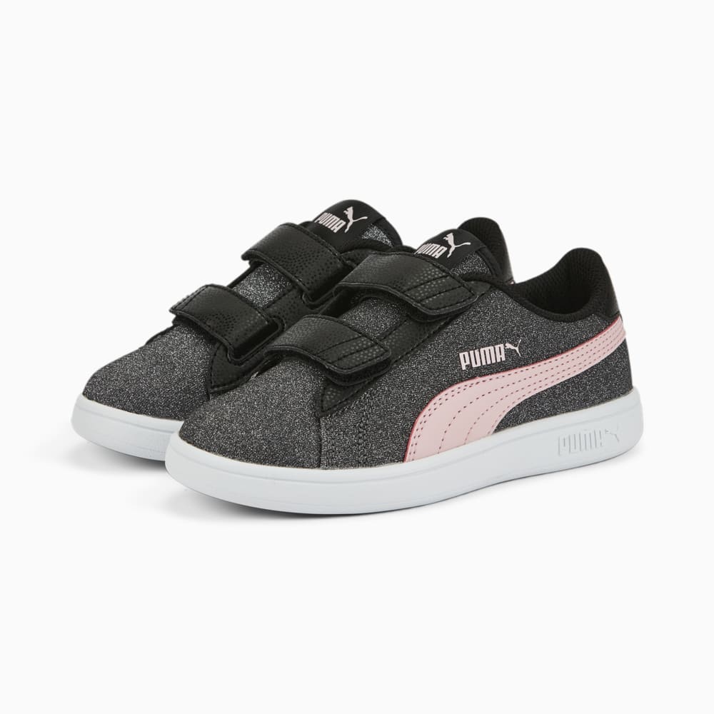 Изображение Puma Детские кеды PUMA Smash v2 Glitz Glam Sneakers Kids #2: Puma Black-Almond Blossom