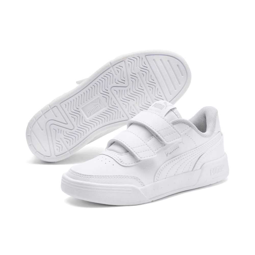 PUMA - Детские кеды Caracal V PS – Puma White-Puma White-Puma Silver – 34.5