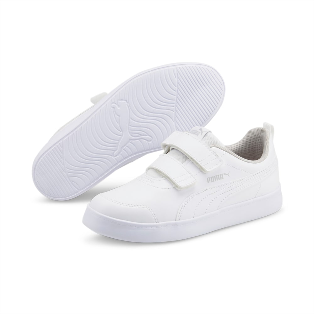 Изображение Puma Детские кроссовки Courtflex V2 Kids’ Trainers #2: Puma White-Gray Violet