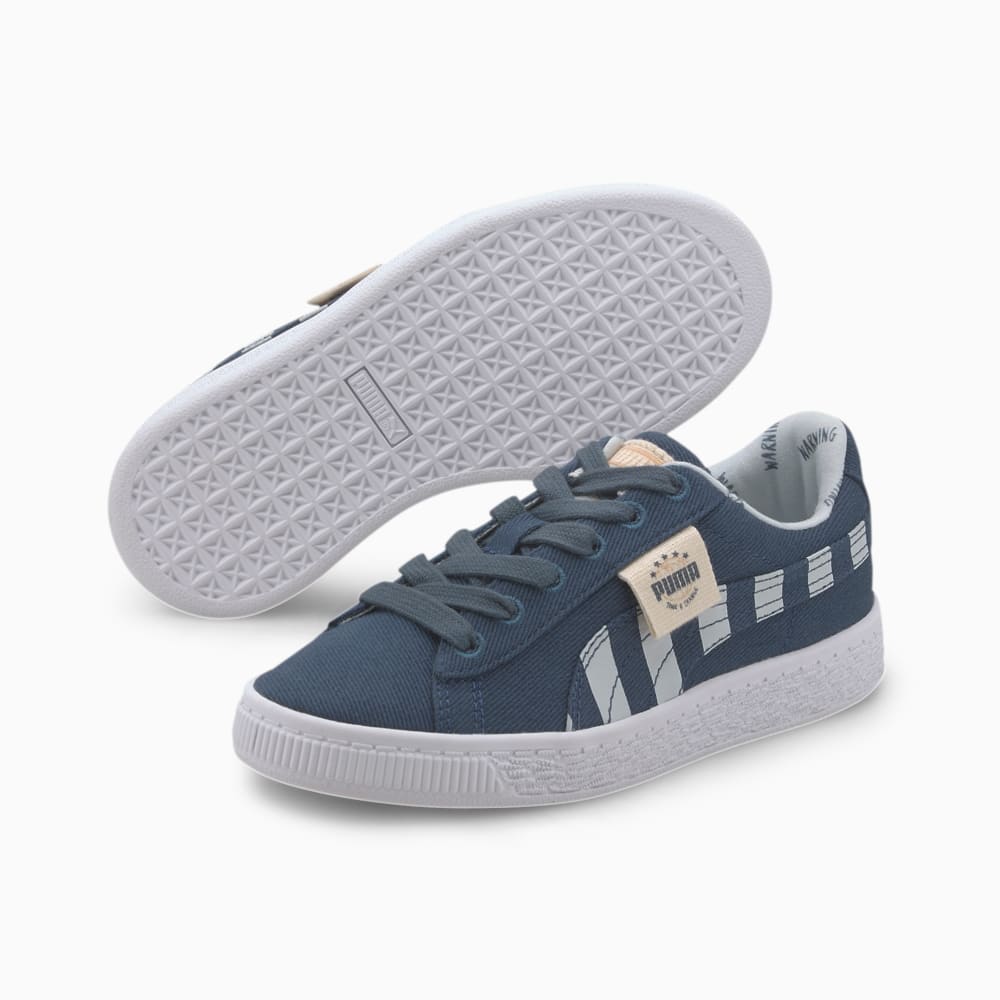 Зображення Puma Дитячі кросівки Basket Canvas T4C Kids’ Trainers #2: Dark Denim-Plein Air