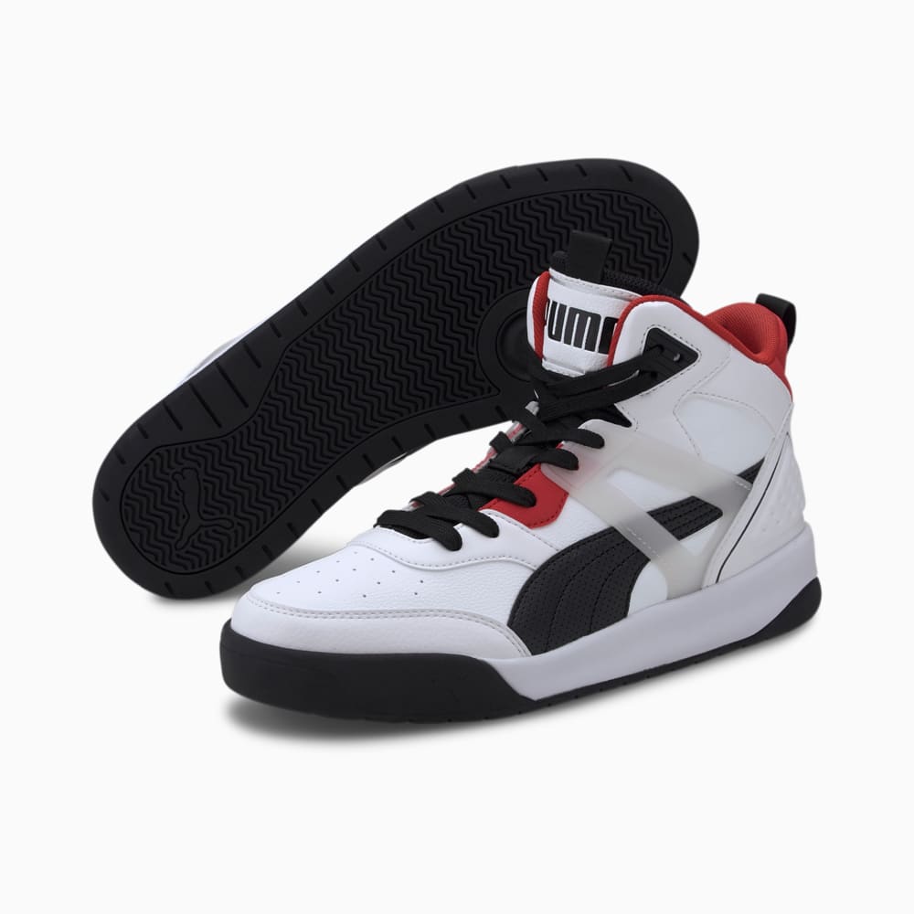 Зображення Puma Кросівки PUMA Backcourt Mid #2: Puma White-Puma Black-High Risk Red-Puma Silver