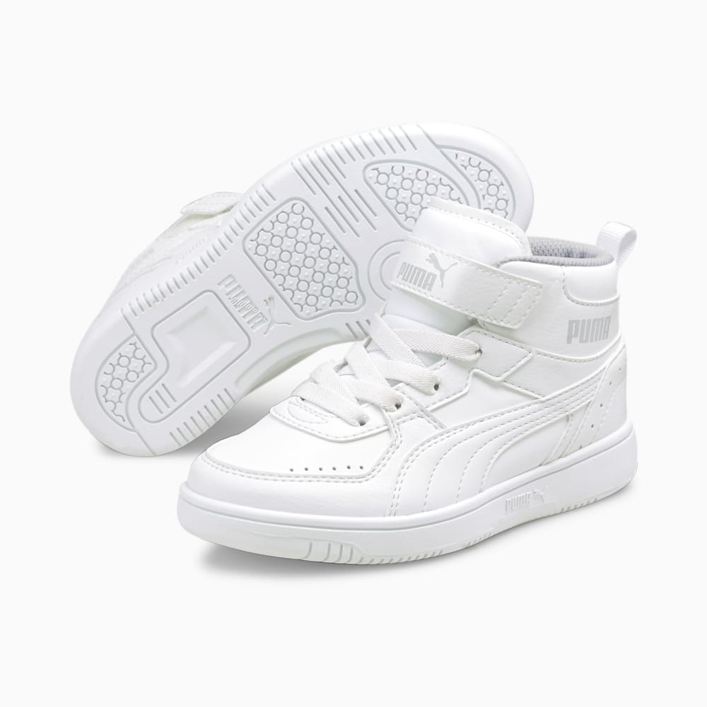 Изображение Puma Детские кеды Rebound JOY Kids' Trainers #2: Puma White-Puma White-Limestone