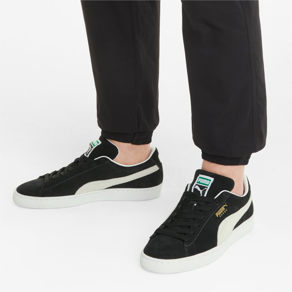 Puma black & discount white suede classic trainers