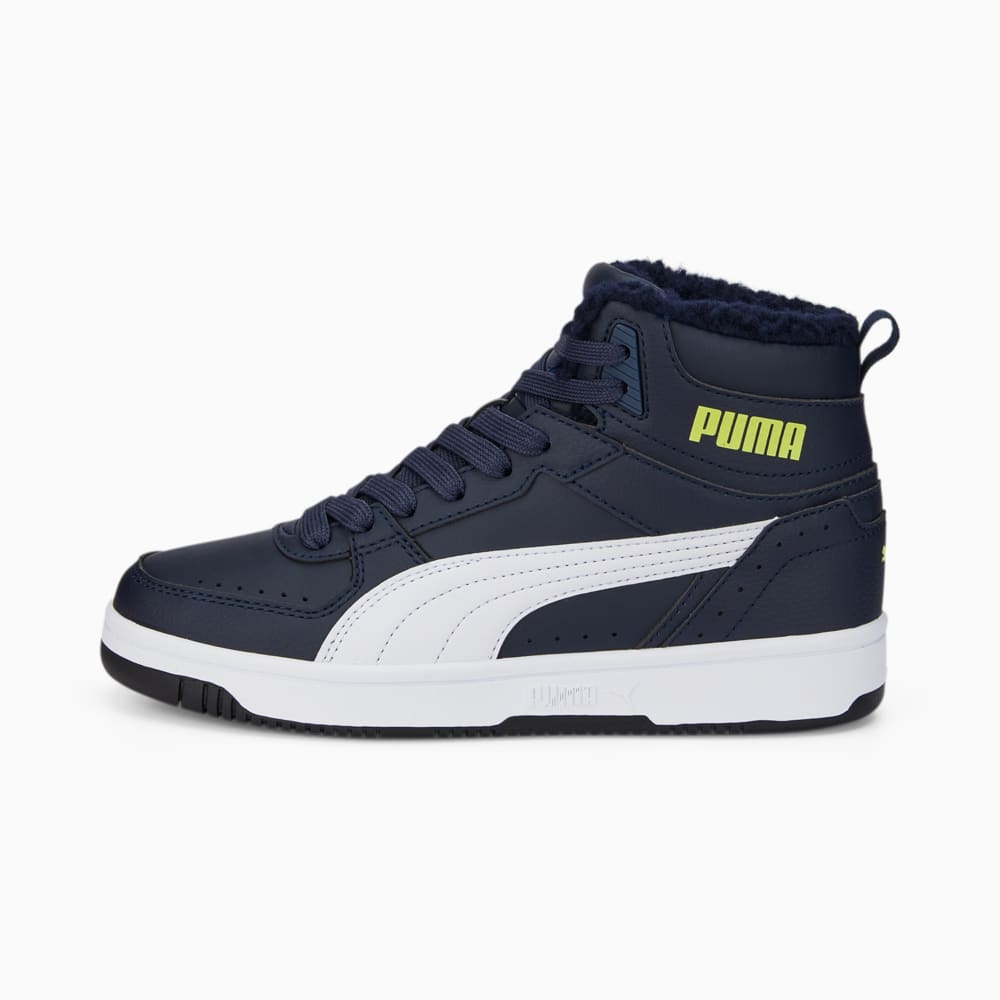 Изображение Puma Кеды Rebound Joy Fur Youth Trainers #1: Parisian Night-Puma White-Light Lime