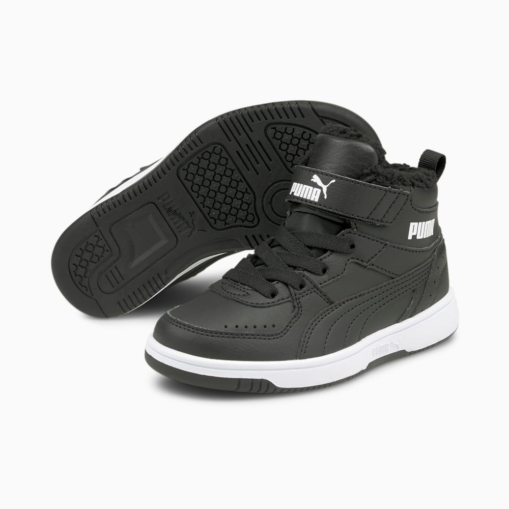 Rebound Joy Fur Kids Trainers 10 Black Puma Black Puma White Puma 375479 01