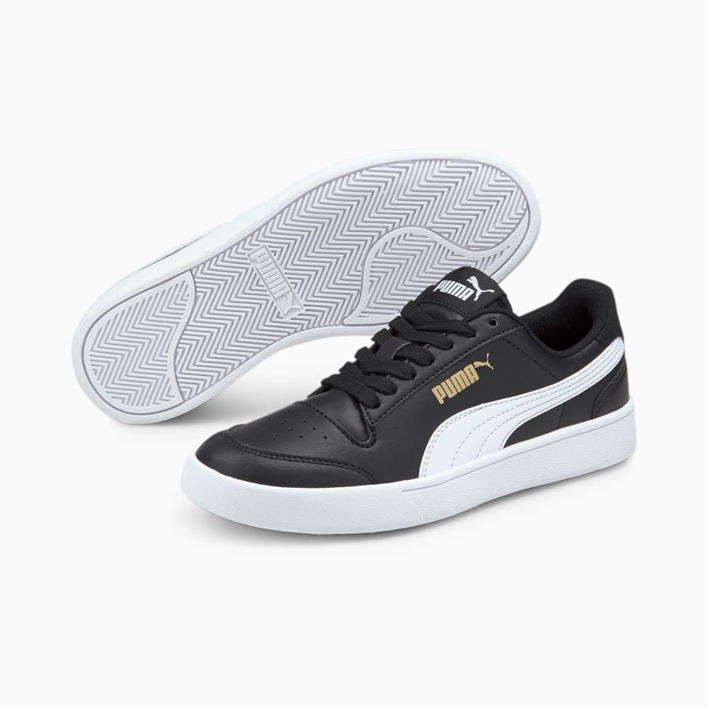 Изображение Puma Кеды Shuffle Youth Trainers #2: Puma Black-Puma White-Puma Team Gold