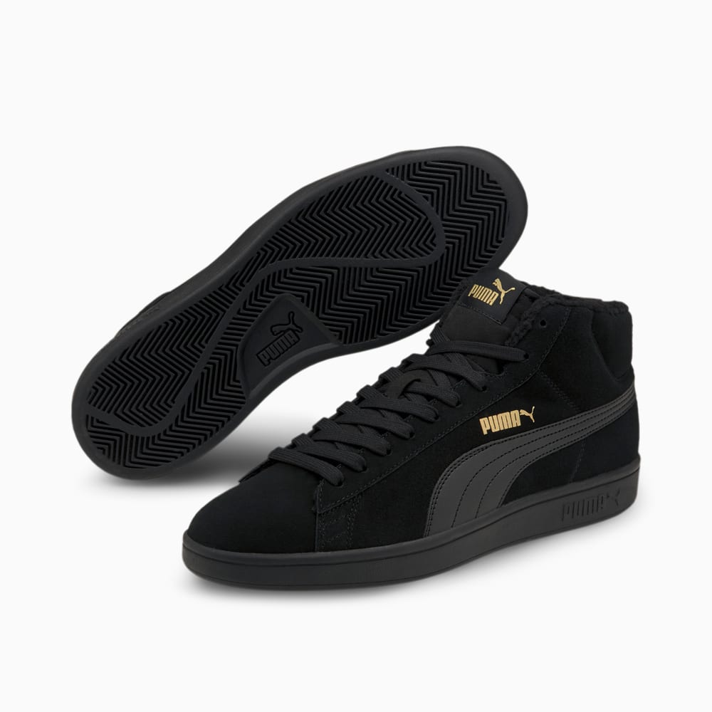 

PUMA - Кеды Smash v2 Mid Winter Trainers – Puma Black-Puma Black-Puma Team Gold –, Черный