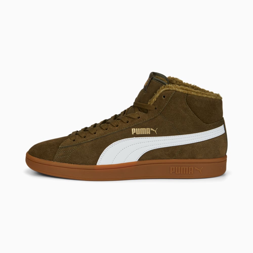 Изображение Puma Кеды Smash v2 Mid Winter Trainers #1: Deep Olive-Puma White-Puma Team Gold