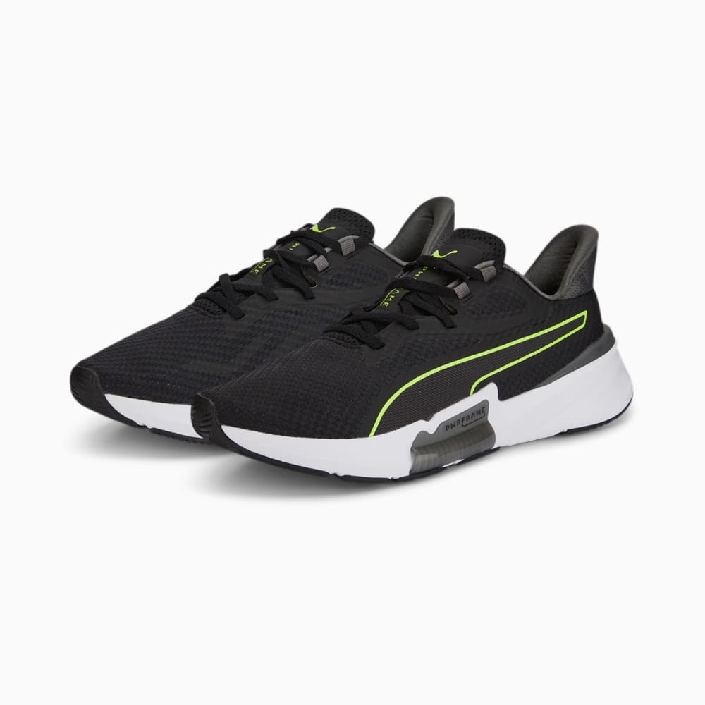 Изображение Puma Кроссовки PWRFRAME Men's Training Shoes #2: Puma Black-CASTLEROCK-Lime Squeeze