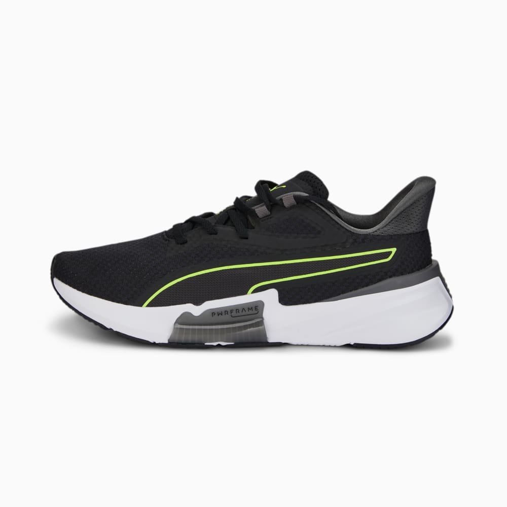 Изображение Puma Кроссовки PWRFRAME Men's Training Shoes #1: Puma Black-CASTLEROCK-Lime Squeeze