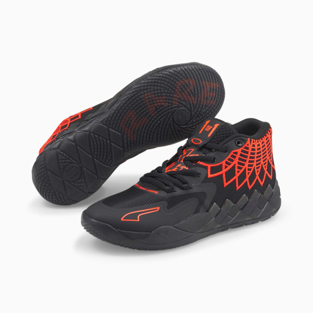 MB.01 Basketball Shoes 10 Black Puma Black Red Blast Puma 376443 08