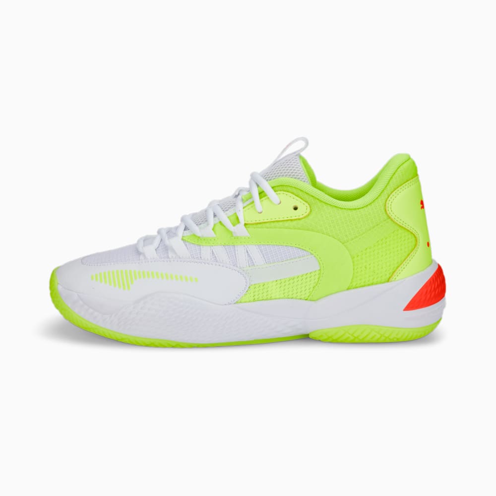 Изображение Puma Кроссовки Court Rider 2.0 Glow Stick Basketball Shoes #1: Puma White-Lime Squeeze