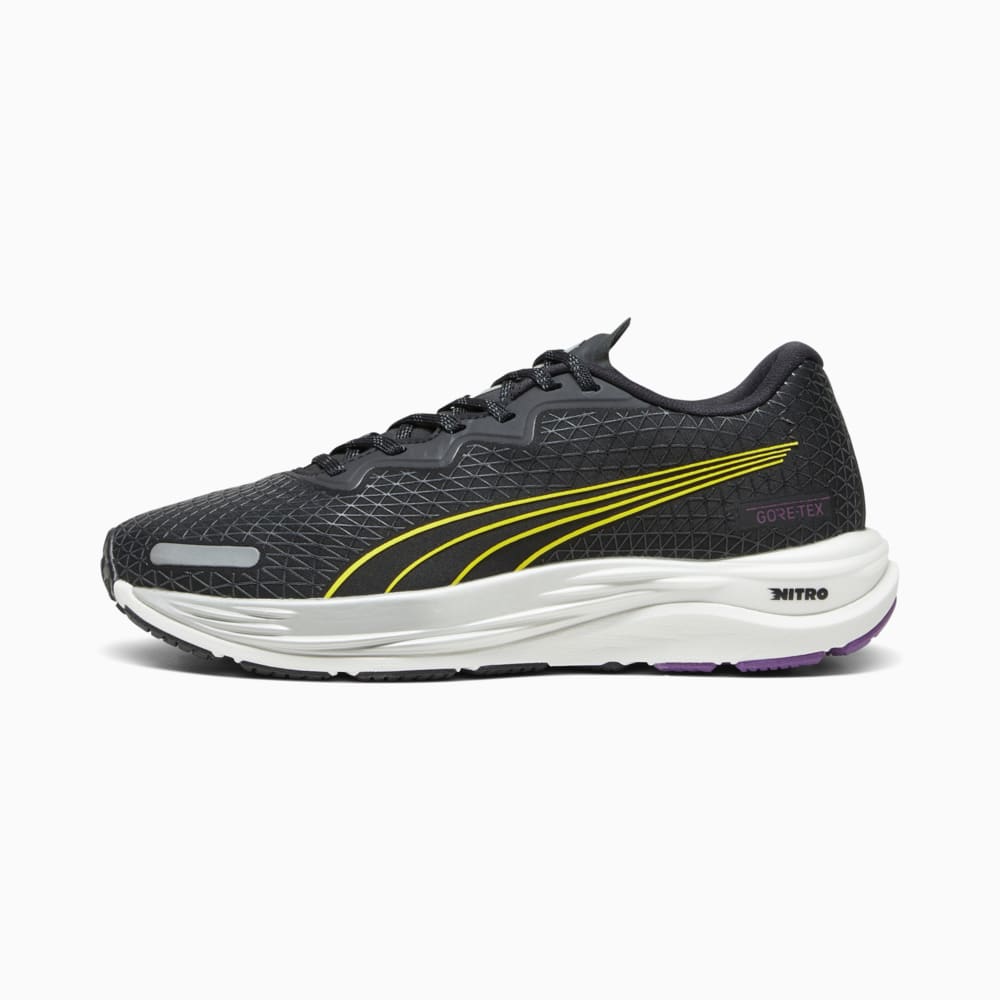 Изображение Puma Кроссовки Velocity NITRO 2 GORE-TEX® Running Shoes Women #1: PUMA Black-Purple Pop-Yellow Burst