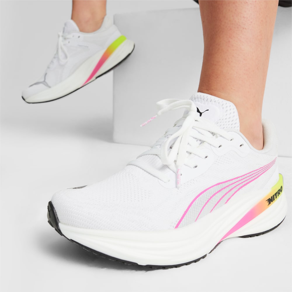 Изображение Puma Кроссовки Magnify NITRO 2 Women's Running Shoes #2: PUMA White-PUMA Black-Poison Pink