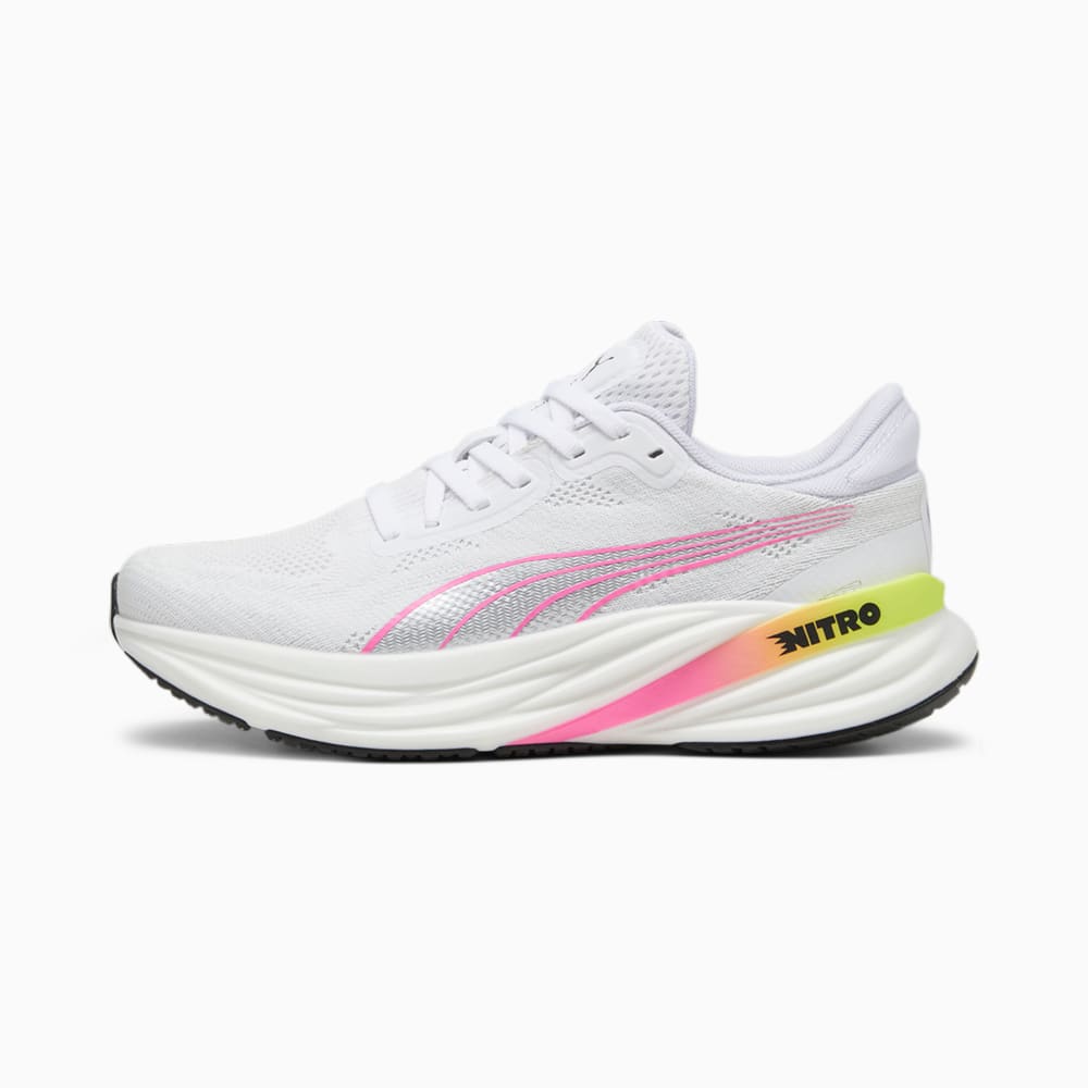 Зображення Puma Кросівки Magnify NITRO 2 Women's Running Shoes #1: PUMA White-PUMA Black-Poison Pink