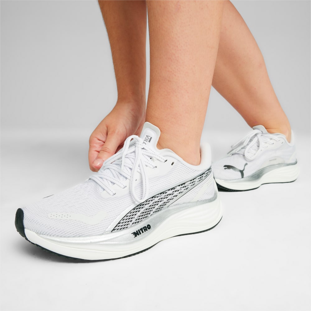 Изображение Puma Кроссовки Velocity NITRO™ 3 Women's Running Shoes #2: Puma White-Puma Silver-Puma Black
