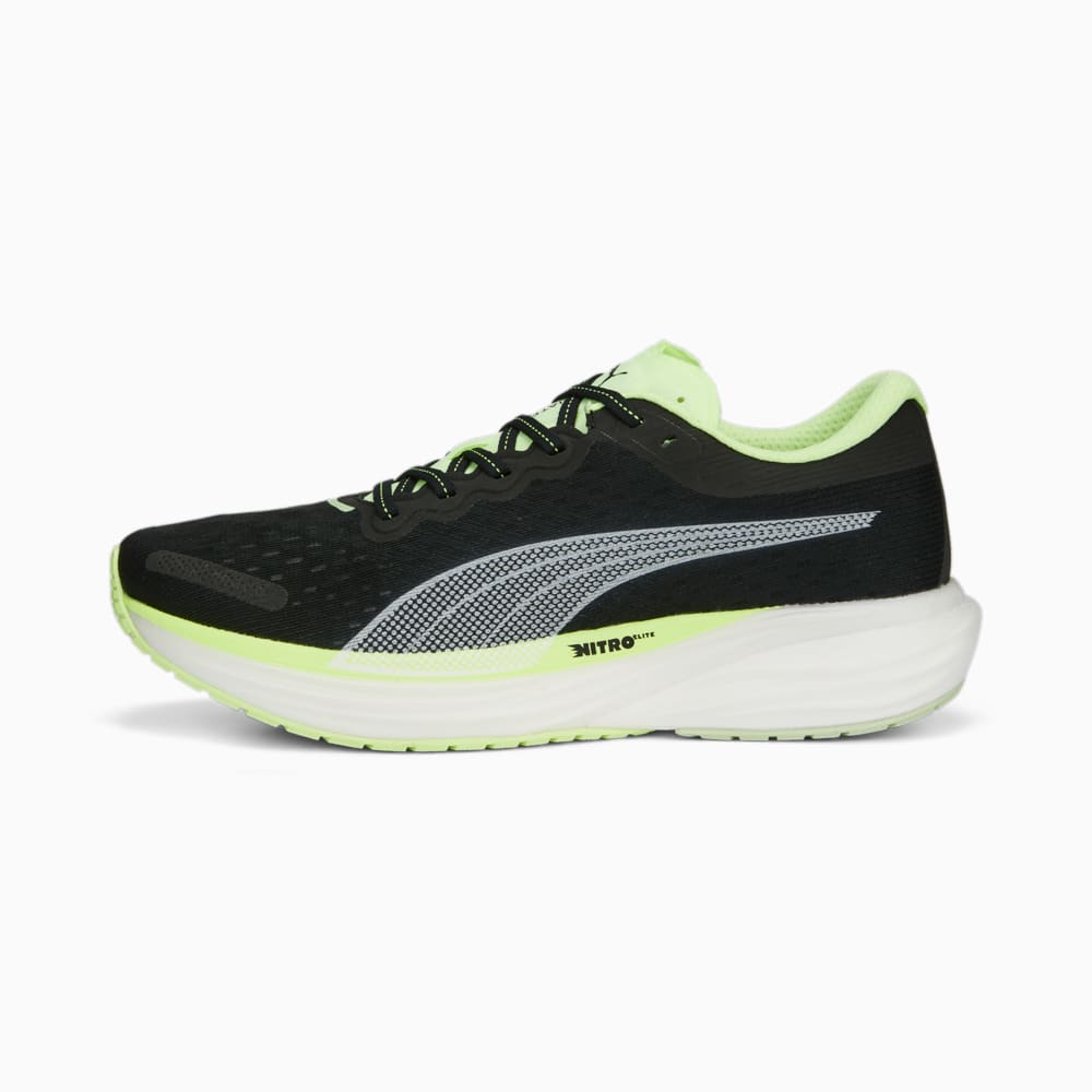 Изображение Puma Кроссовки Deviate NITRO 2 Run 75 Running Shoes Men #1: PUMA Black-Fast Yellow-Light Mint