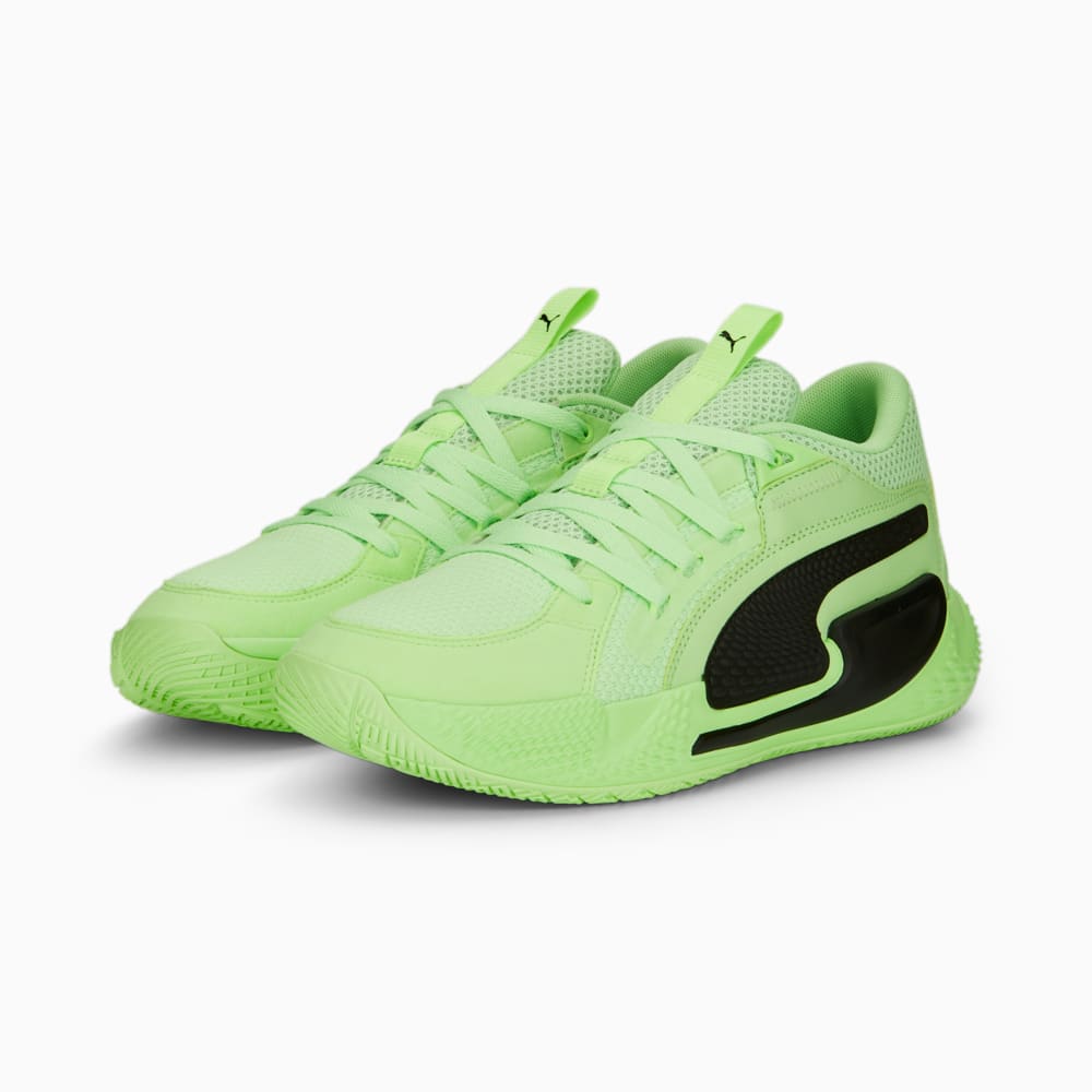 Green puma top basketball shoes