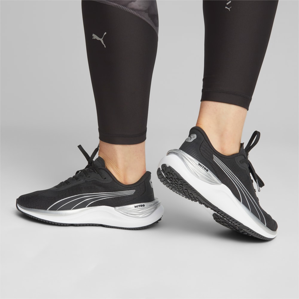 Зображення Puma Кросівки Electrify NITRO 3 Women's Running Shoes #2: Puma Black-Puma Silver