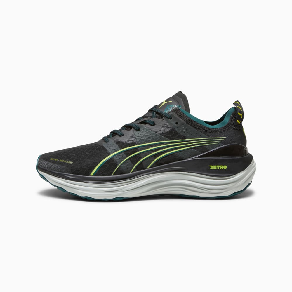 Изображение Puma Кроссовки ForeverRun NITRO WTR Men’s Running Shoes #1: PUMA Black-Malachite-Yellow Burst