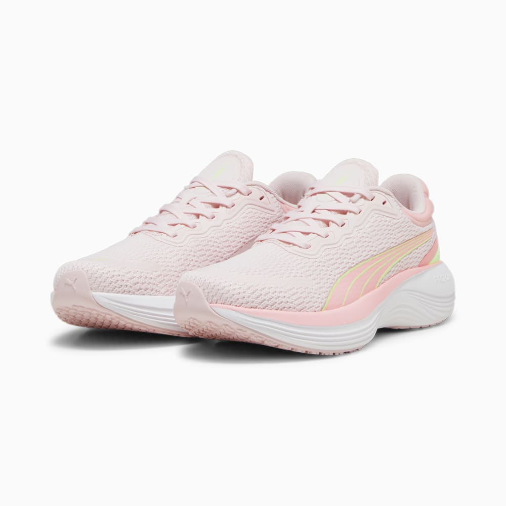 Puma pink fluorescent top green running shoes