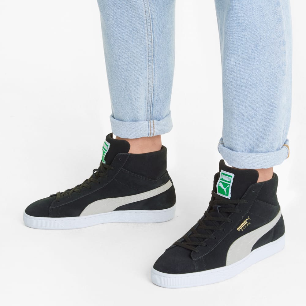 Зображення Puma Кеди Suede Mid XXI Men's Trainers #2: Puma Black-Puma White-Amazon Green