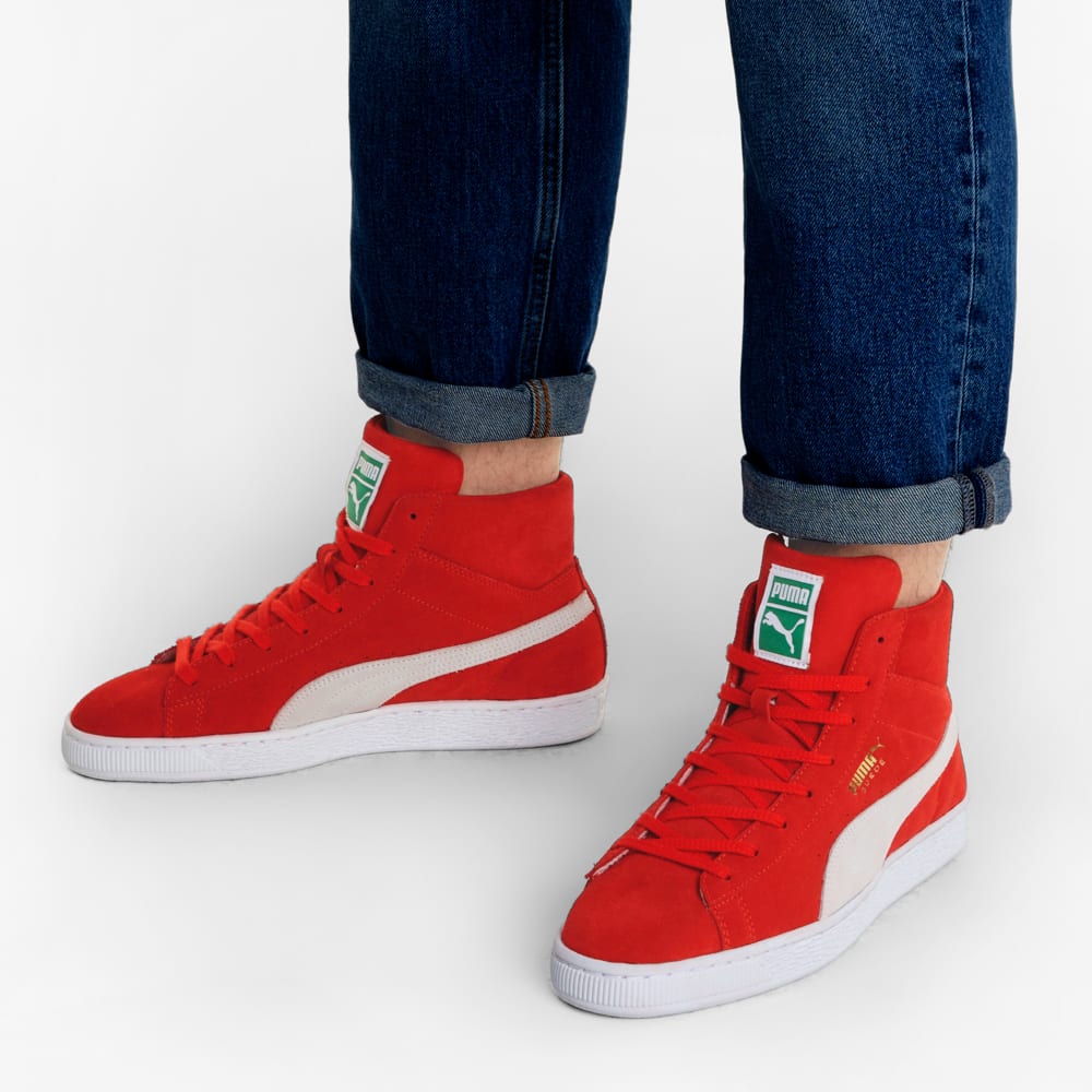 Зображення Puma Кеди Suede Mid XXI Men's Trainers #2: High Risk Red-Puma White