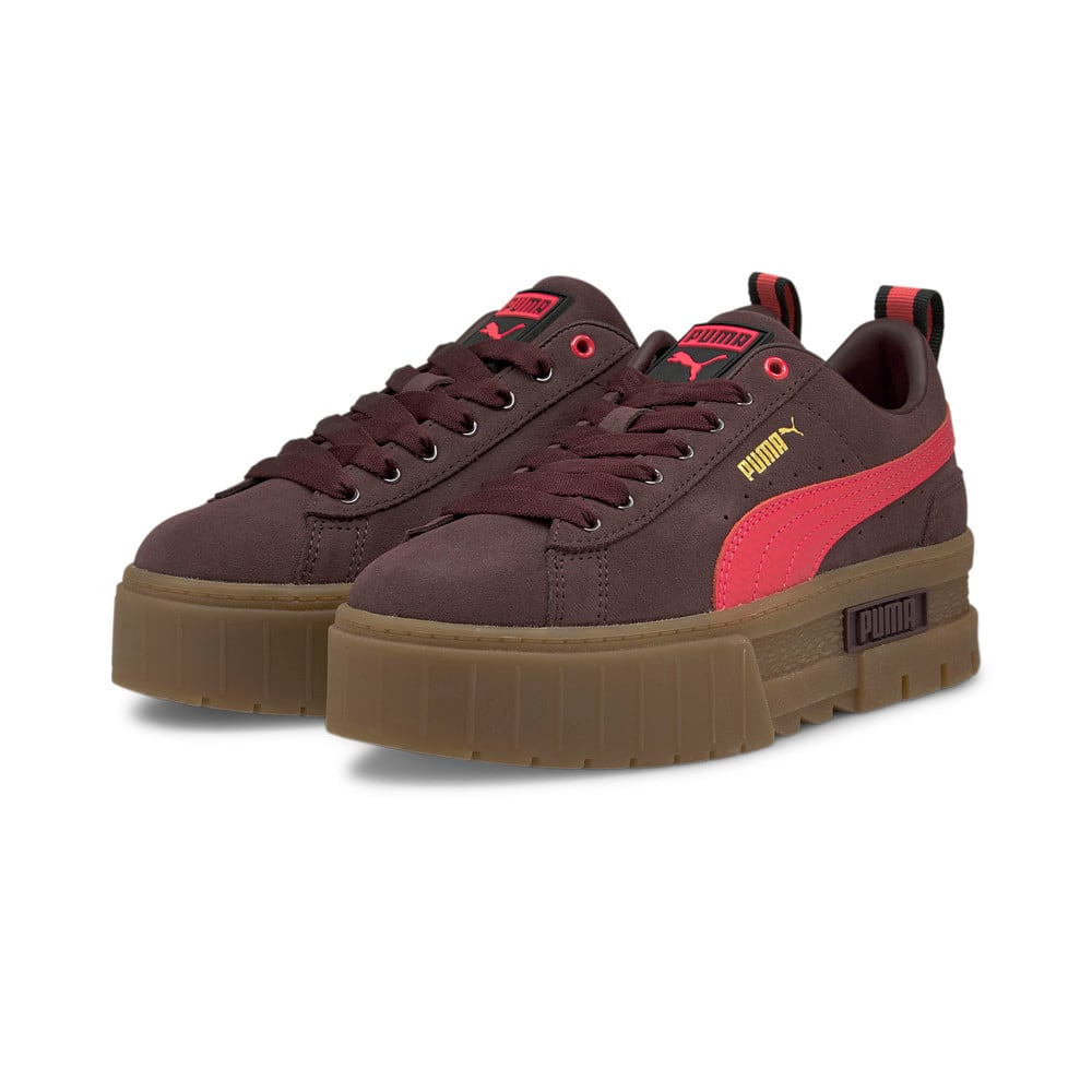 puma mayze gum sole platform sneakers in tan