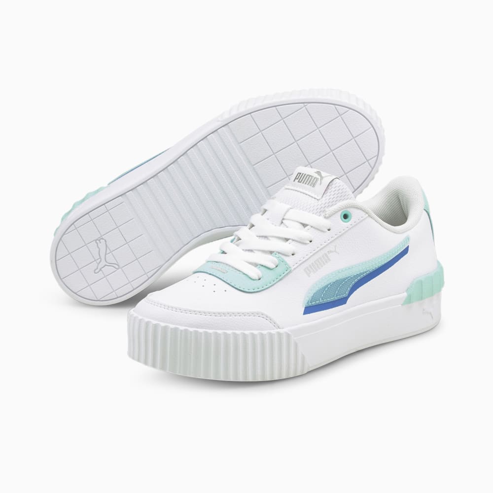 Изображение Puma Кеды Carina Lift Shadow Women's Trainers #2: Puma White-Eggshell Blue