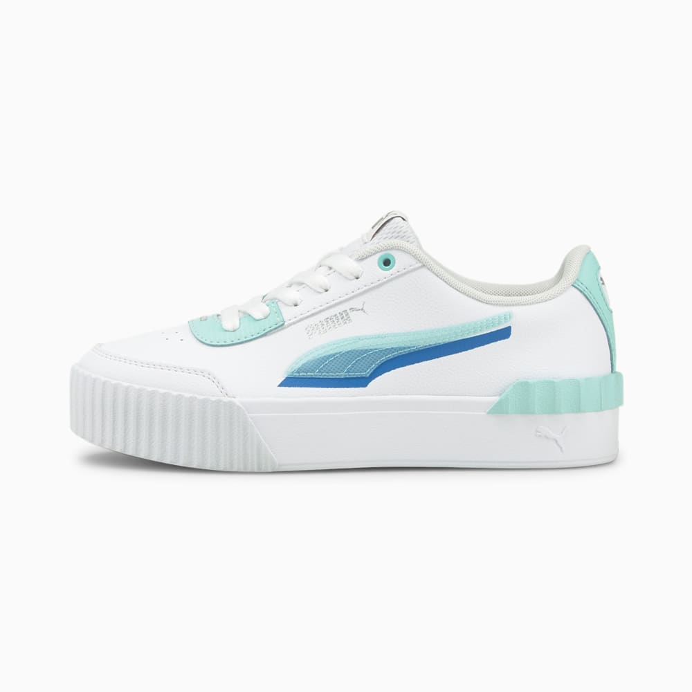 Изображение Puma Кеды Carina Lift Shadow Women's Trainers #1: Puma White-Eggshell Blue