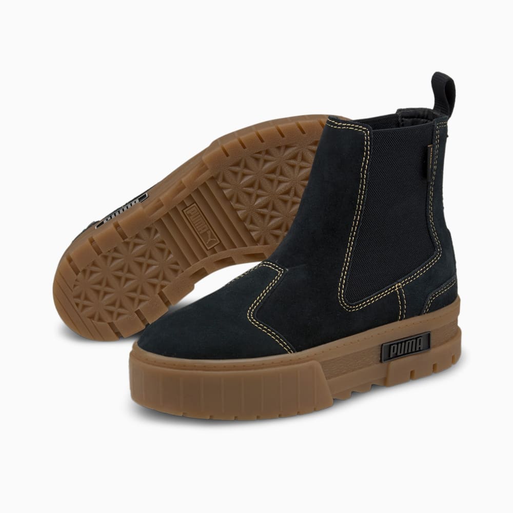 Изображение Puma Ботинки Mayze Chelsea Suede Women's Boots #2: Puma Black-Gum