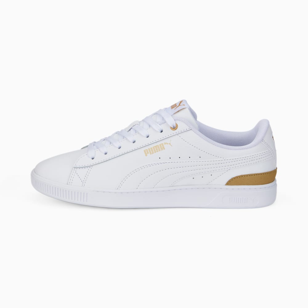 Зображення Puma Кросівки Vikky v3 Leather Women’s Trainers #1: Puma White-Puma White-Puma Team Gold