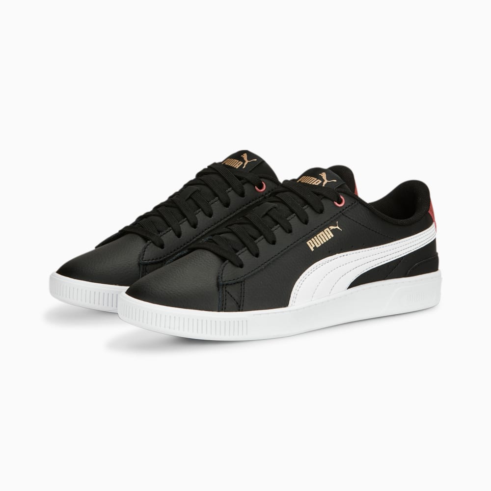 Изображение Puma Кроссовки Vikky v3 Leather Women’s Trainers #2: PUMA Black-PUMA White-Heartfelt-PUMA Gold