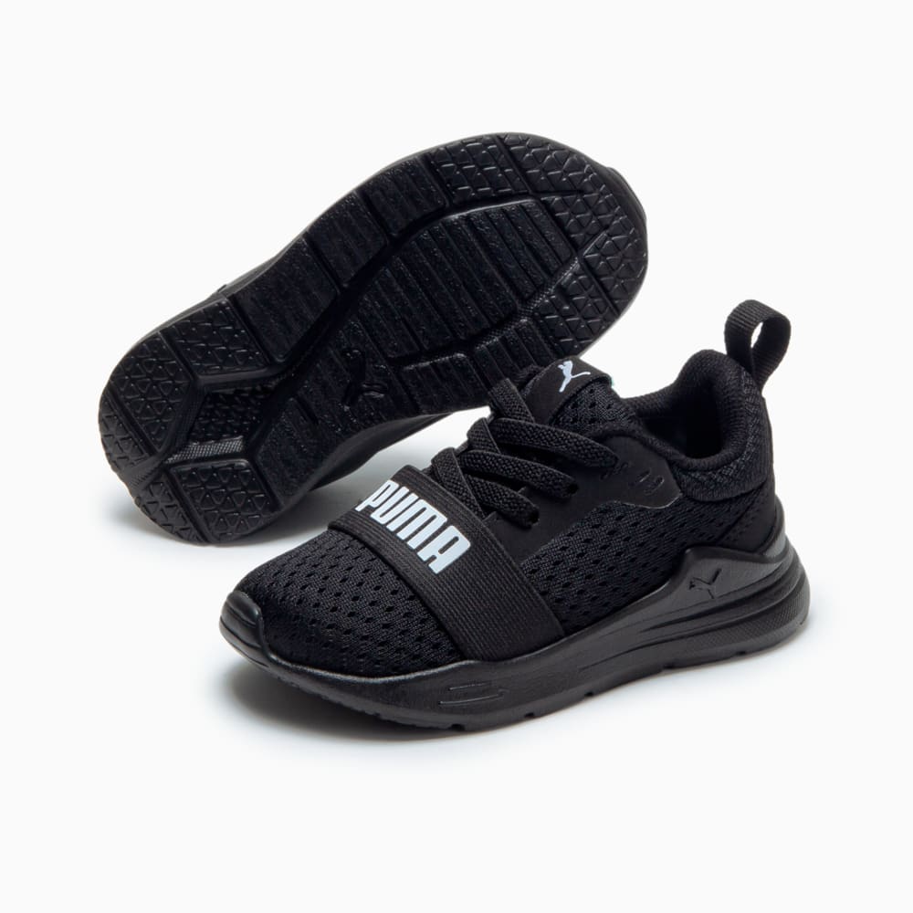 Kids black puma trainers store