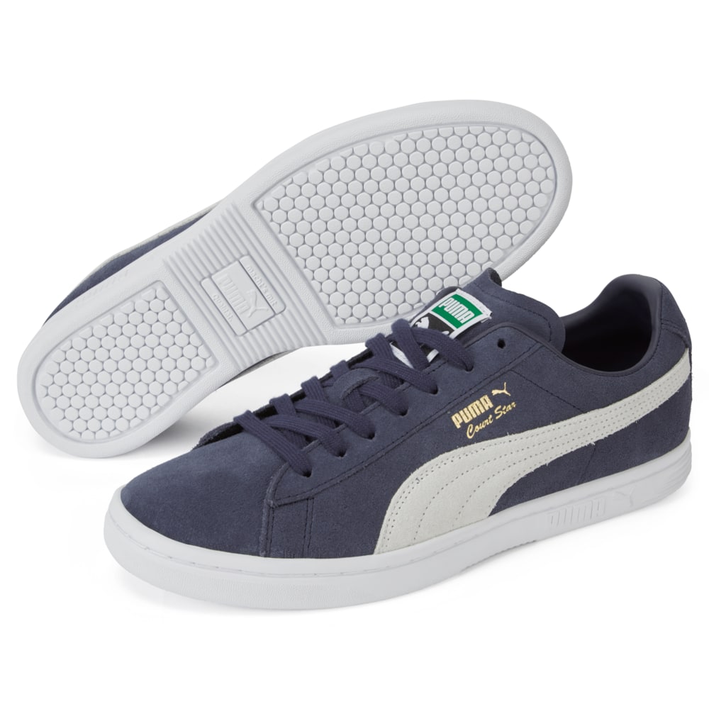 Court Star Suede Trainers Steel Gray Puma White Puma Team Gold Puma 384658 01