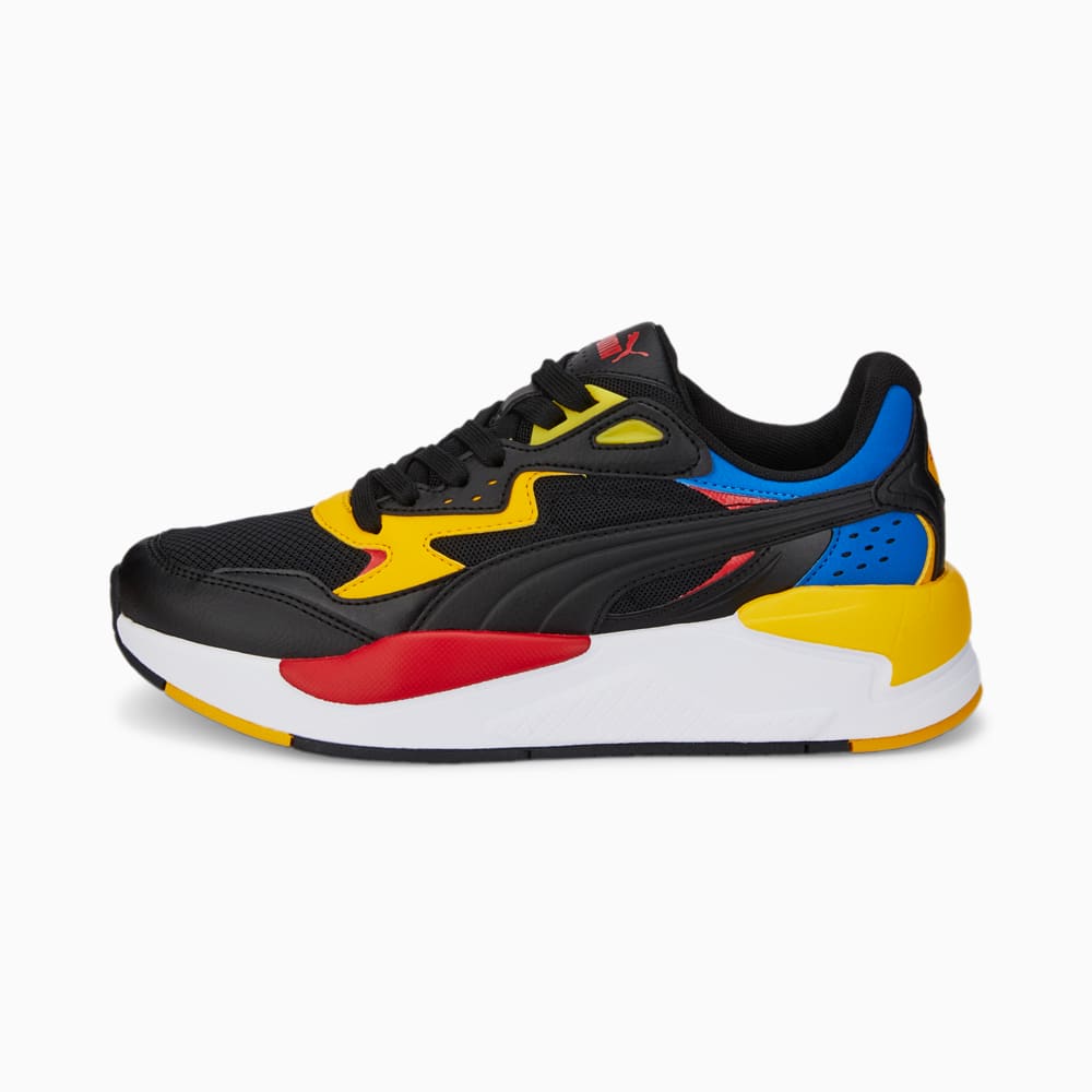 Изображение Puma Детские кроссовки X-Ray Speed Youth #1: Puma Black-Spectra Yellow-Victoria Blue-High Risk Red