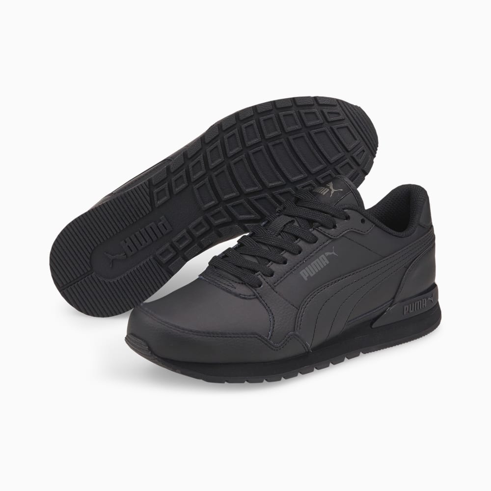 Изображение Puma Кроссовки ST Runner v3 Leather Youth Trainers #2: Puma Black-Puma Black