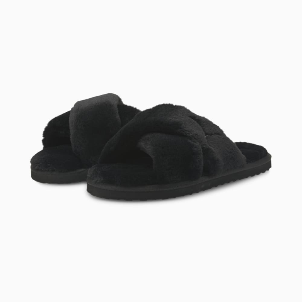Puma furry slides online sales