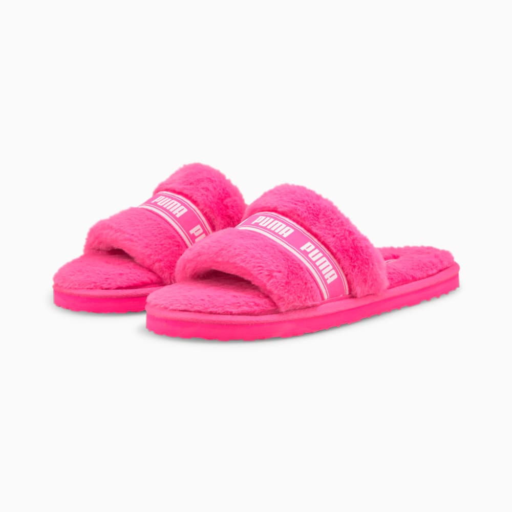 Puma fluffy slides pink best sale