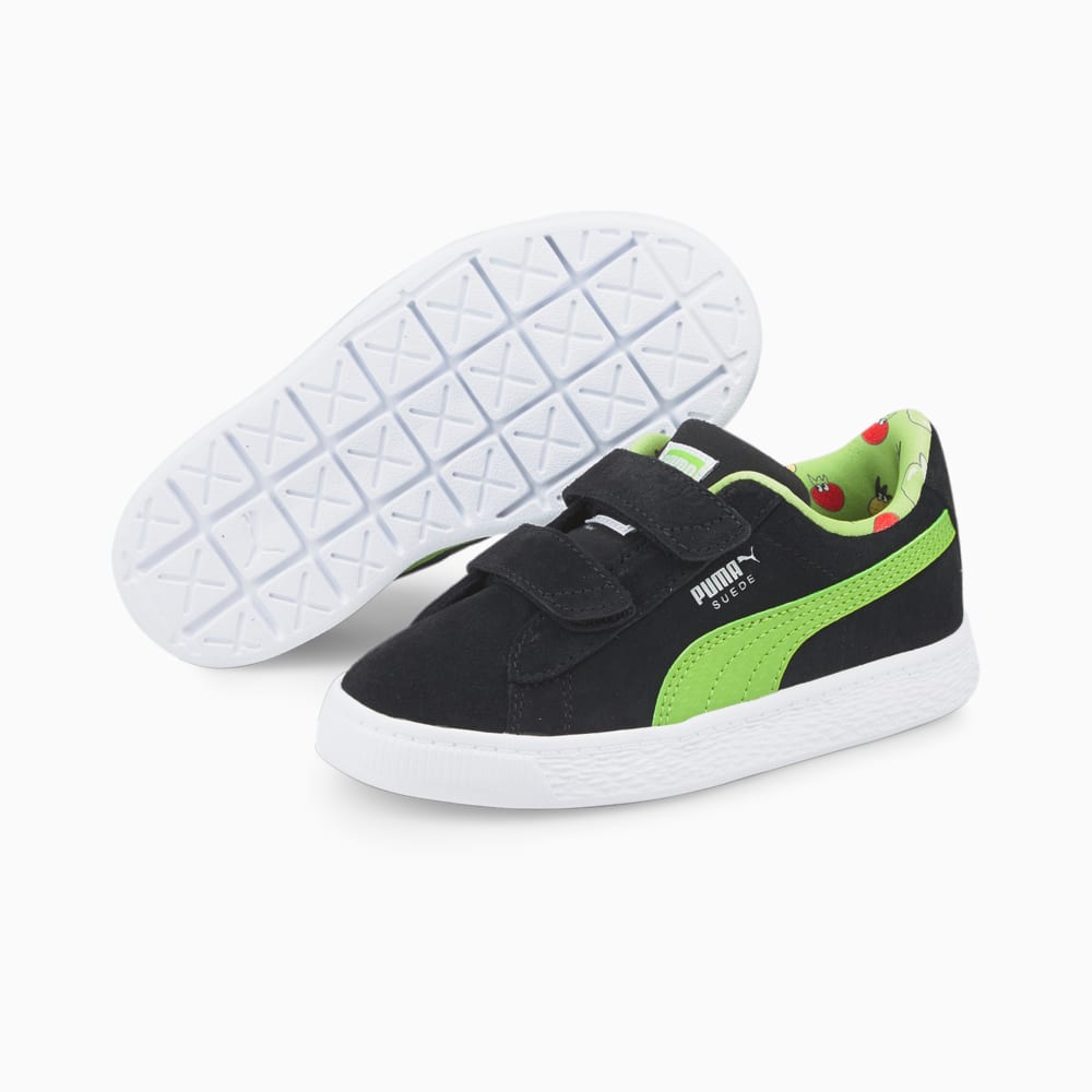 Изображение Puma Детские кеды Suede Light-Flex Fruitmates Kids' Trainers #2: Puma Black-Greenery