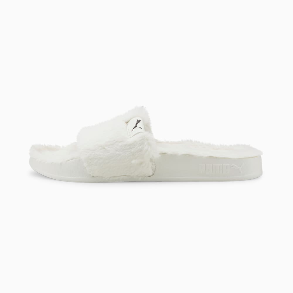 White puma slides fur cheap
