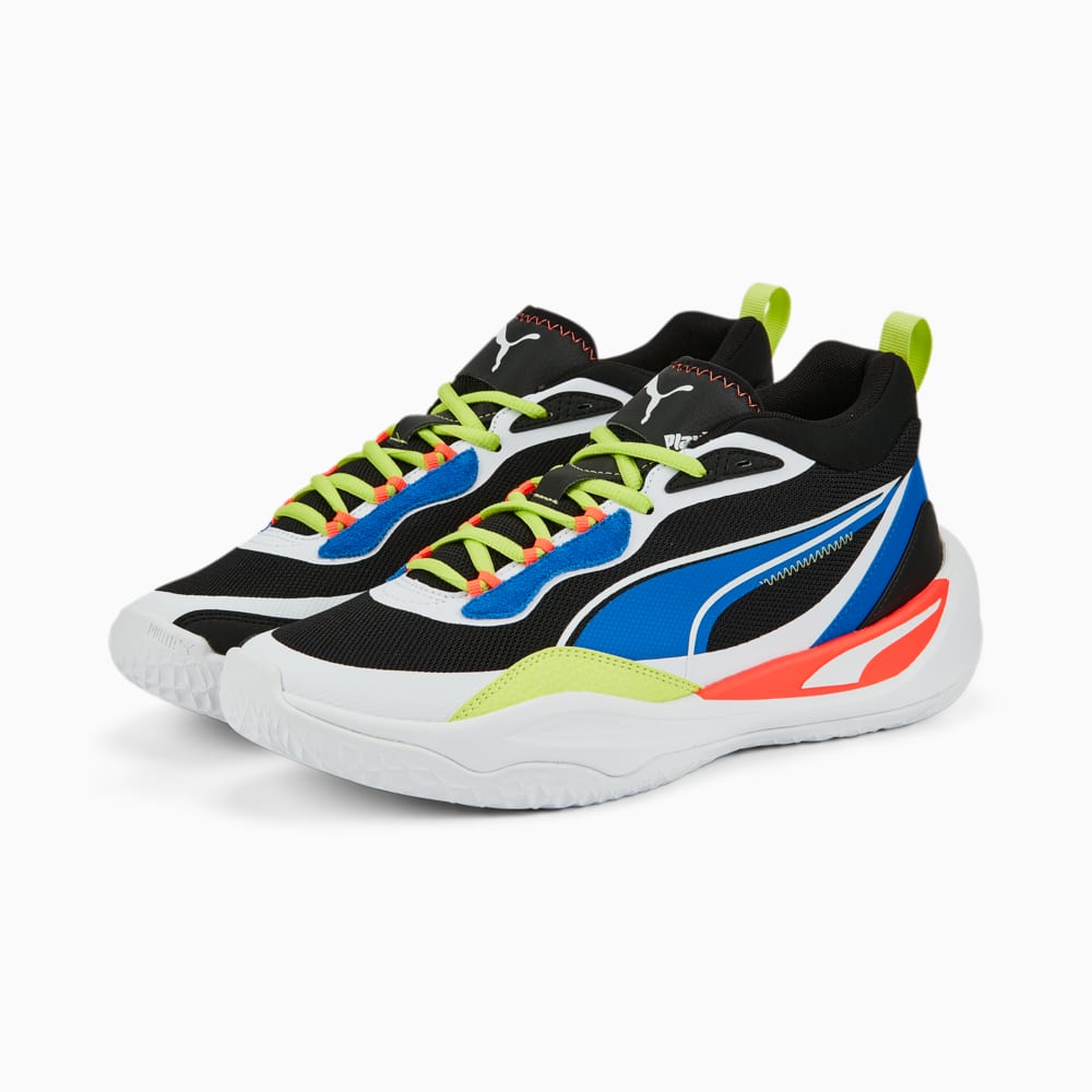 Зображення Puma Кросівки Playmaker Sneakers #2: Jet Black-Jet Black-Puma White-Puma Royal-Light Lime